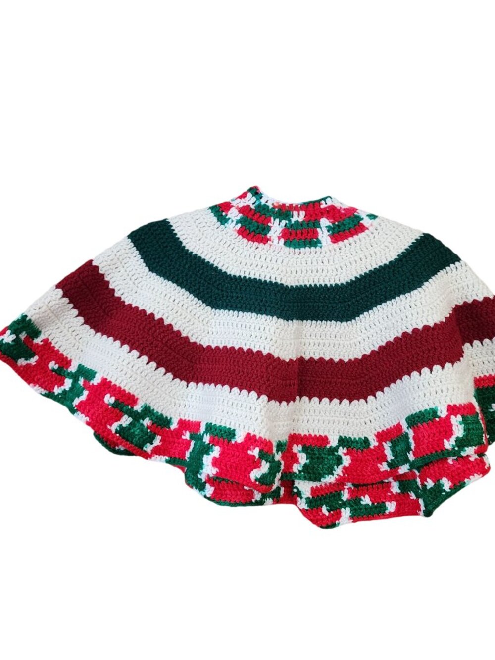 Handmade Crochet Christmas Tree Skirt 17" wide